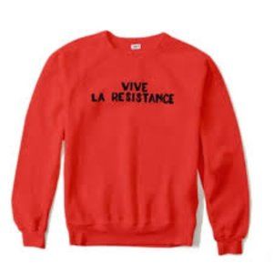 Clare V. Vive La Resistance Long Sleeve Crewneck